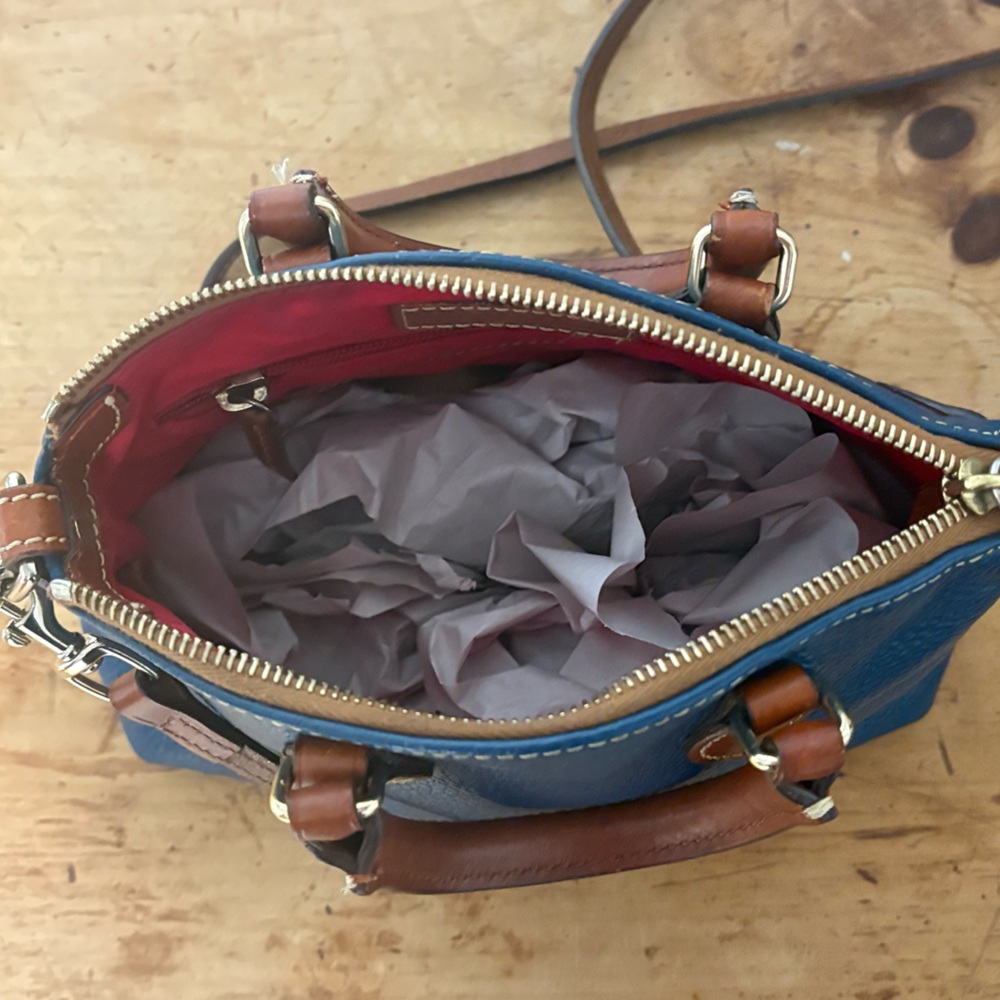 VINTAGE Dooney and Bourke blue pebble leather crossbody handbag - Picture 12 of 15